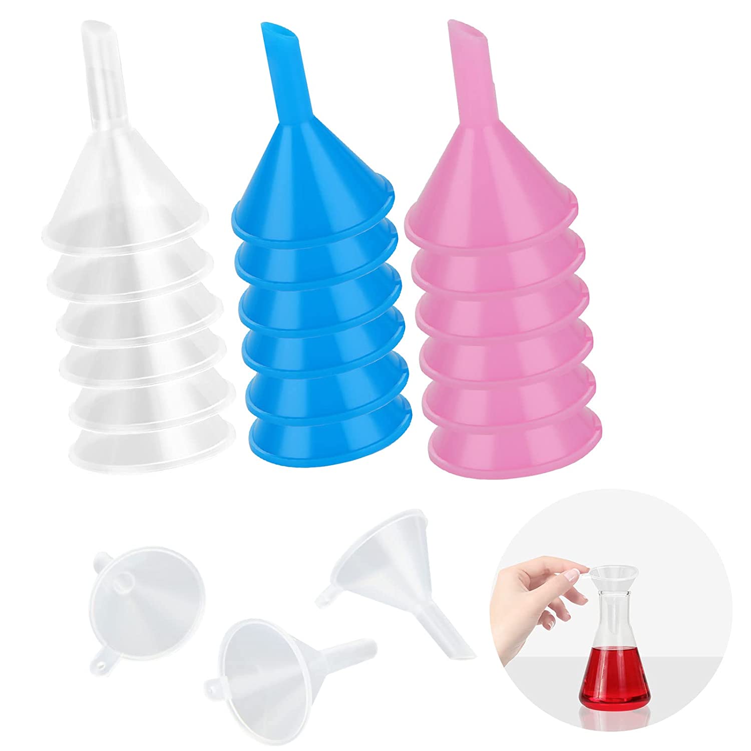 Perfume Fragrance Lab - 50Pcs Mini Clear Plastic Funnels Funnel